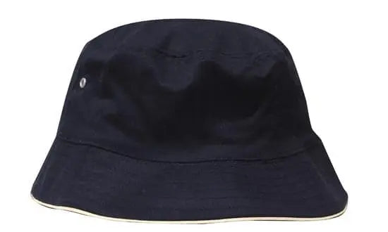Headwear Bucket Hat With Sandwich Trim Brushed Heavy Sports Twill  *no Sandwich* X12 Headwear Professionals